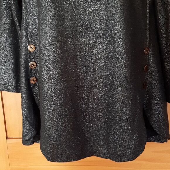 NWOT Women Black Metallic Long Sleeve Party Top Size XL - Picture 4 of 16